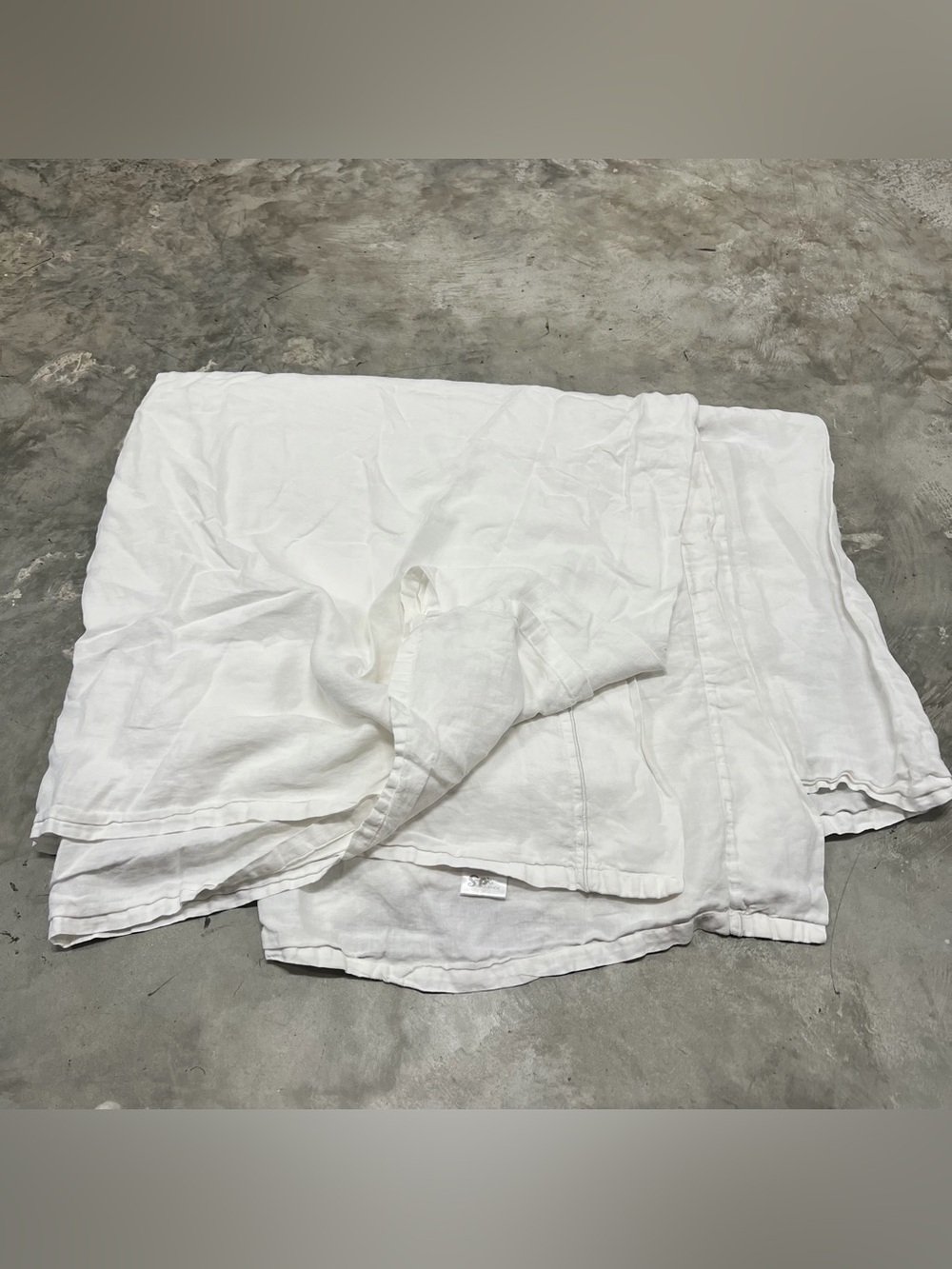 Simple Opulence Premium 100% Linen Flat Queen Size Bed Sheet 1 Piece White 98x98